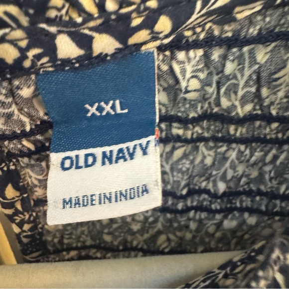 NWT Old Navy Navy Floral Cut-Out Babydoll Swing Dress XXL 100% Cotton - Picture 4 of 7